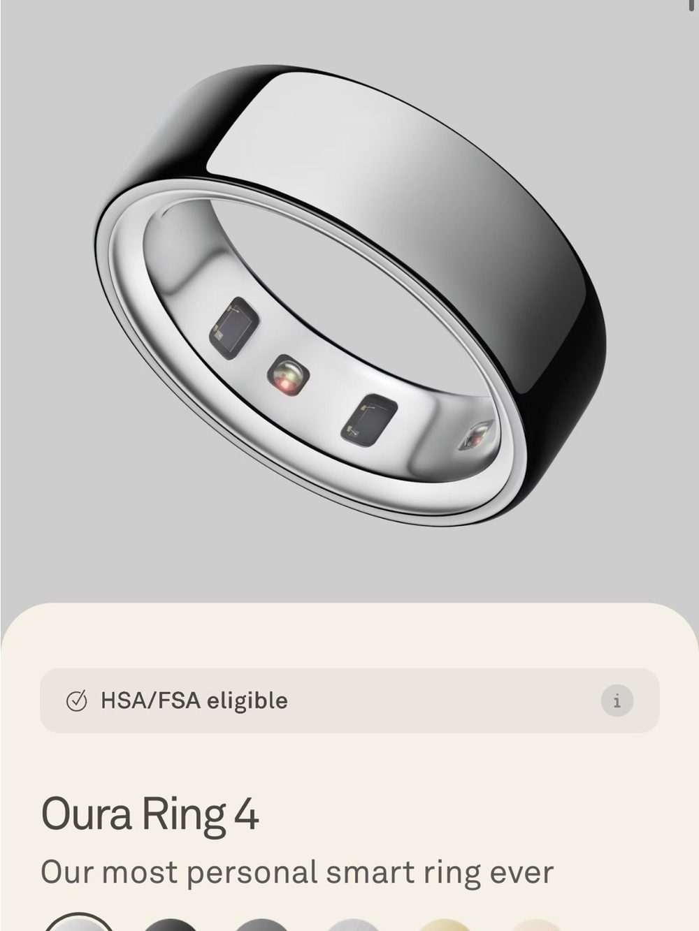 NEW Oura Ring 4 Smart Ring - Polished Silver Finish